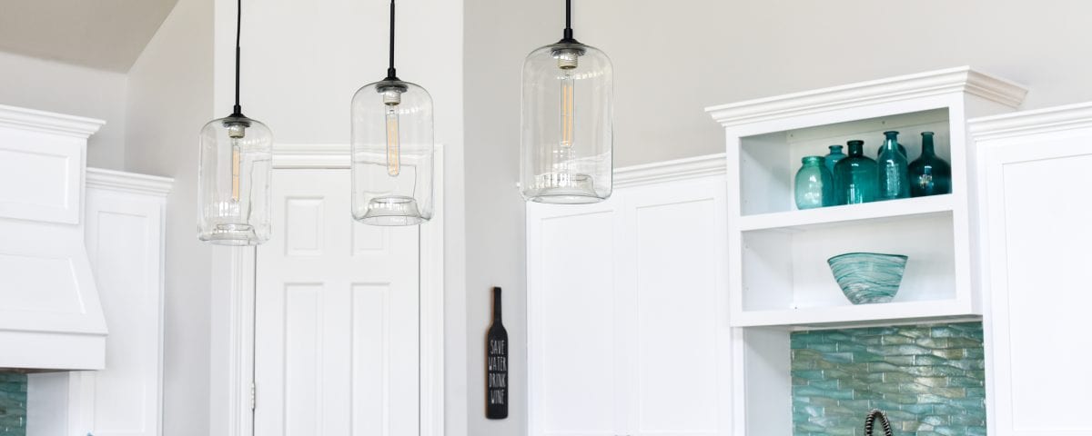 Pendant lighting is an excellent choice for kitchen lighting! Simple, yet classy.
